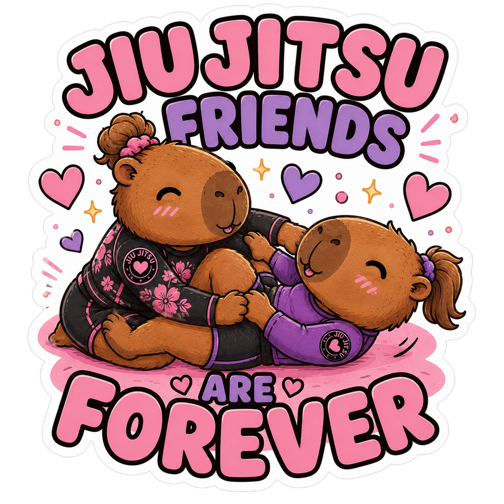 Capybara Jiu-Jitsu Sticker | Cute Holographic Sticker | Waterproof Vinyl Decal