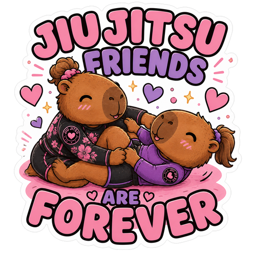 Capybara Jiu-Jitsu Sticker | Cute Holographic Sticker | Waterproof Vinyl Decal
