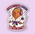 Kawaii Capybara In the Zone Jiu-Jitsu Sticker | Cute Holographic Sticker | Waterproof Vinyl Decal | Personalized Belt Rank