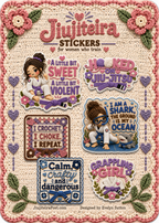 Jiujiteira Crochet Sticker Collection | 13 BJJ Stickers for Women | Jiu-Jitsu Sticker Pack | Crochet Stickers | Grappling Girl Gift