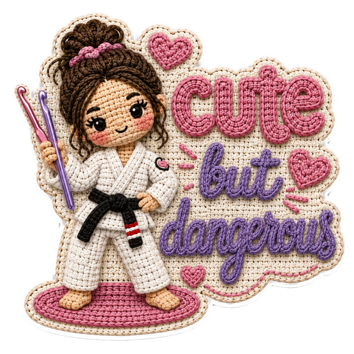 Jiujiteira Crochet Sticker Collection | 13 BJJ Stickers for Women | Jiu-Jitsu Sticker Pack | Crochet Stickers | Grappling Girl Gift