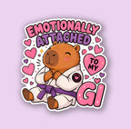 Kawaii Capybara Gi Love Jiu-Jitsu Sticker | Cute Holographic Sticker | Waterproof Vinyl Decal | Personalized Belt Rank |