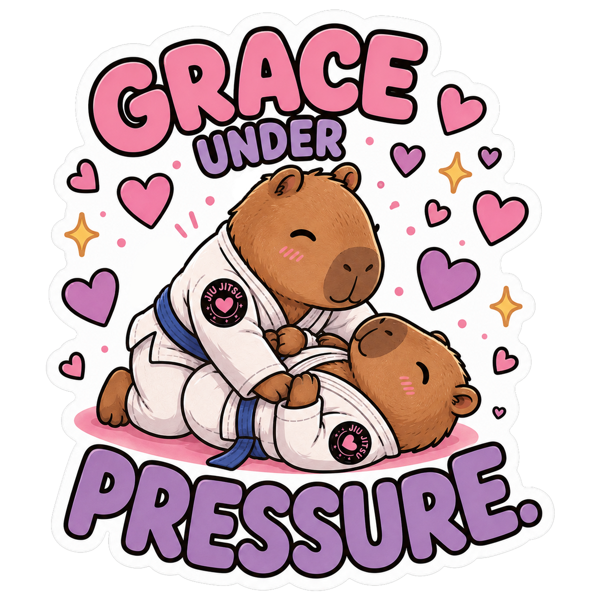 Capybara Jiu-Jitsu Sticker | Cute Holographic Sticker | Waterproof Vinyl Decal