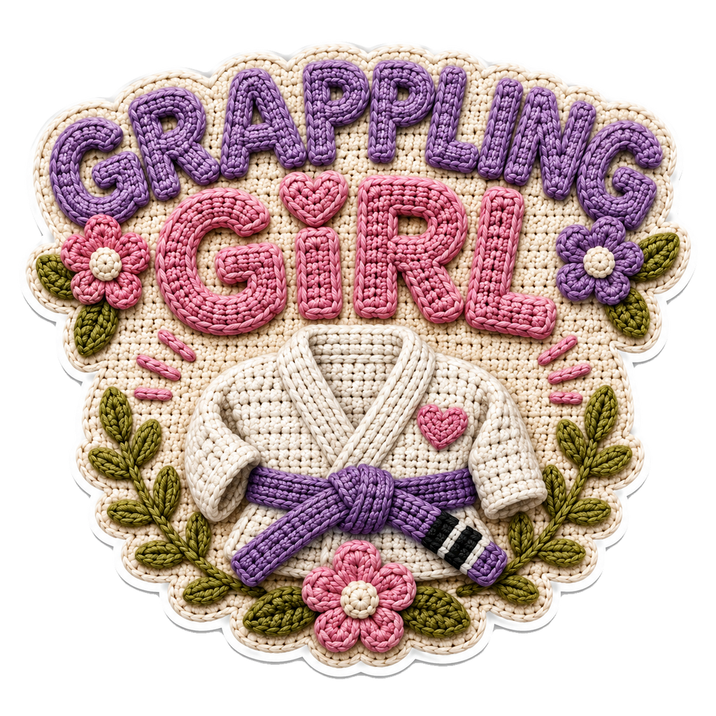 Jiujiteira Crochet Sticker Collection | 13 BJJ Stickers for Women | Jiu-Jitsu Sticker Pack | Crochet Stickers | Grappling Girl Gift