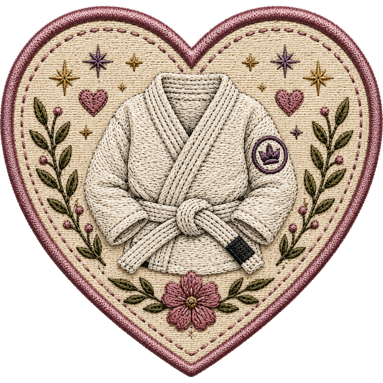 BJJ Women Sticker Pack | Embroidered Style Vinyl Stickers | 5 Cute Jiu-Jitsu Stickers | Waterproof Decals