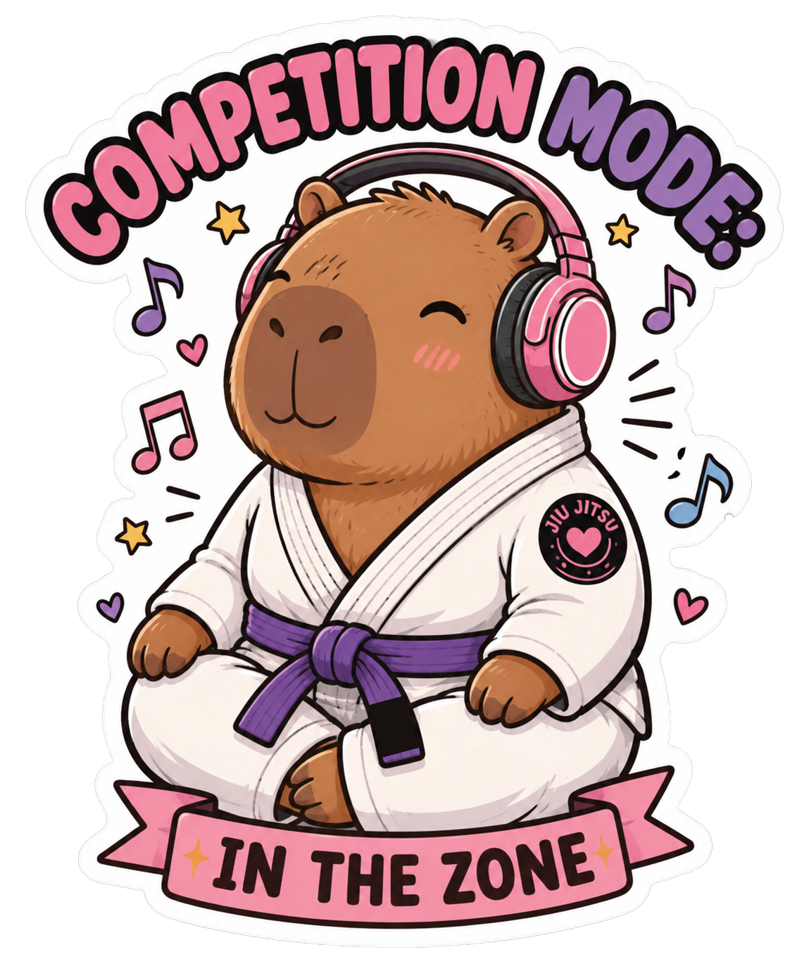 Capybara Jiu-Jitsu Sticker | Cute Holographic Sticker | Waterproof Vinyl Decal