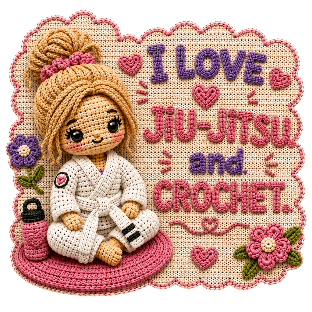 Jiujiteira Crochet Sticker Collection | 13 BJJ Stickers for Women | Jiu-Jitsu Sticker Pack | Crochet Stickers | Grappling Girl Gift