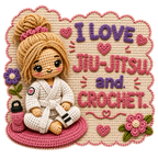Jiujiteira Crochet Sticker Collection | 13 BJJ Stickers for Women | Jiu-Jitsu Sticker Pack | Crochet Stickers | Grappling Girl Gift