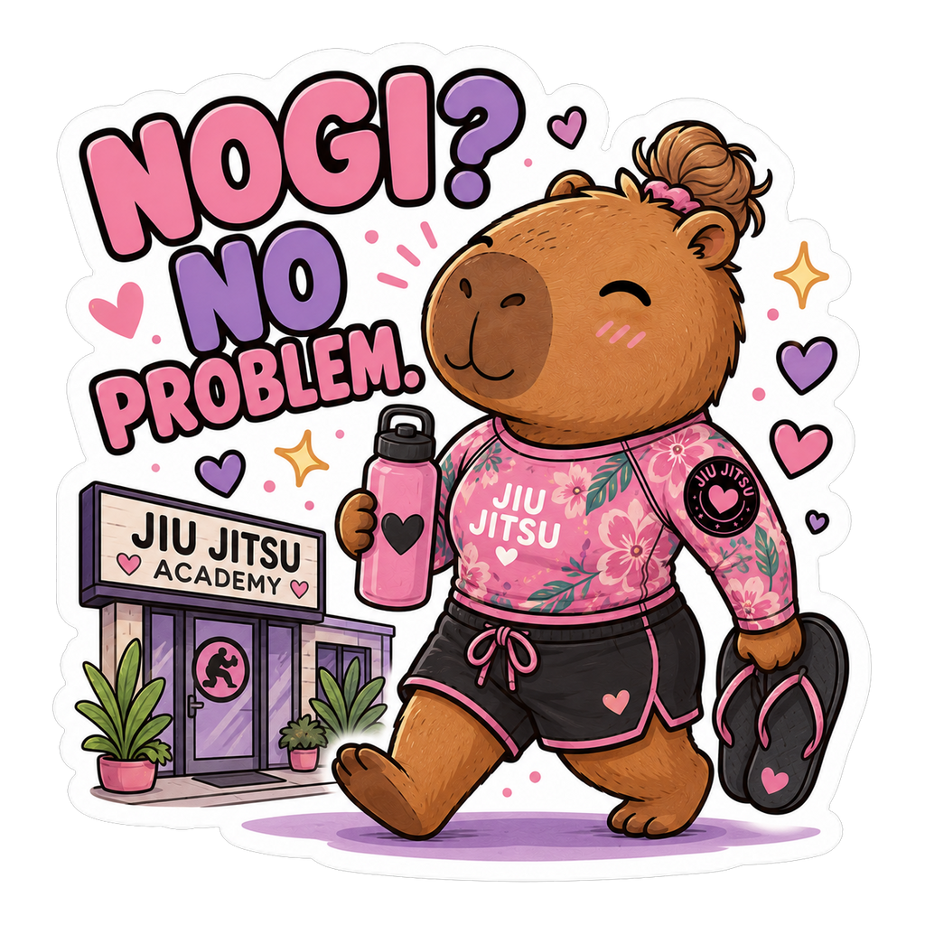 Capybara Jiu-Jitsu Sticker | Cute Holographic Sticker | Waterproof Vinyl Decal