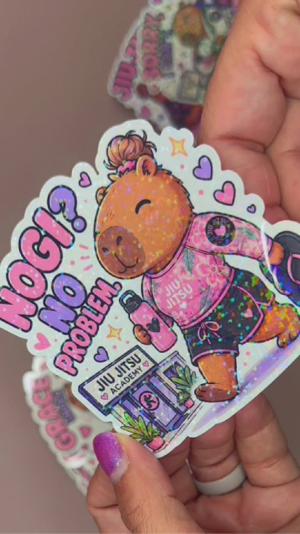 Kawaii Capybara Ice Cream Sticker | Cute Holographic Sticker | Waterproof Vinyl Decal | Personalized Belt Rank