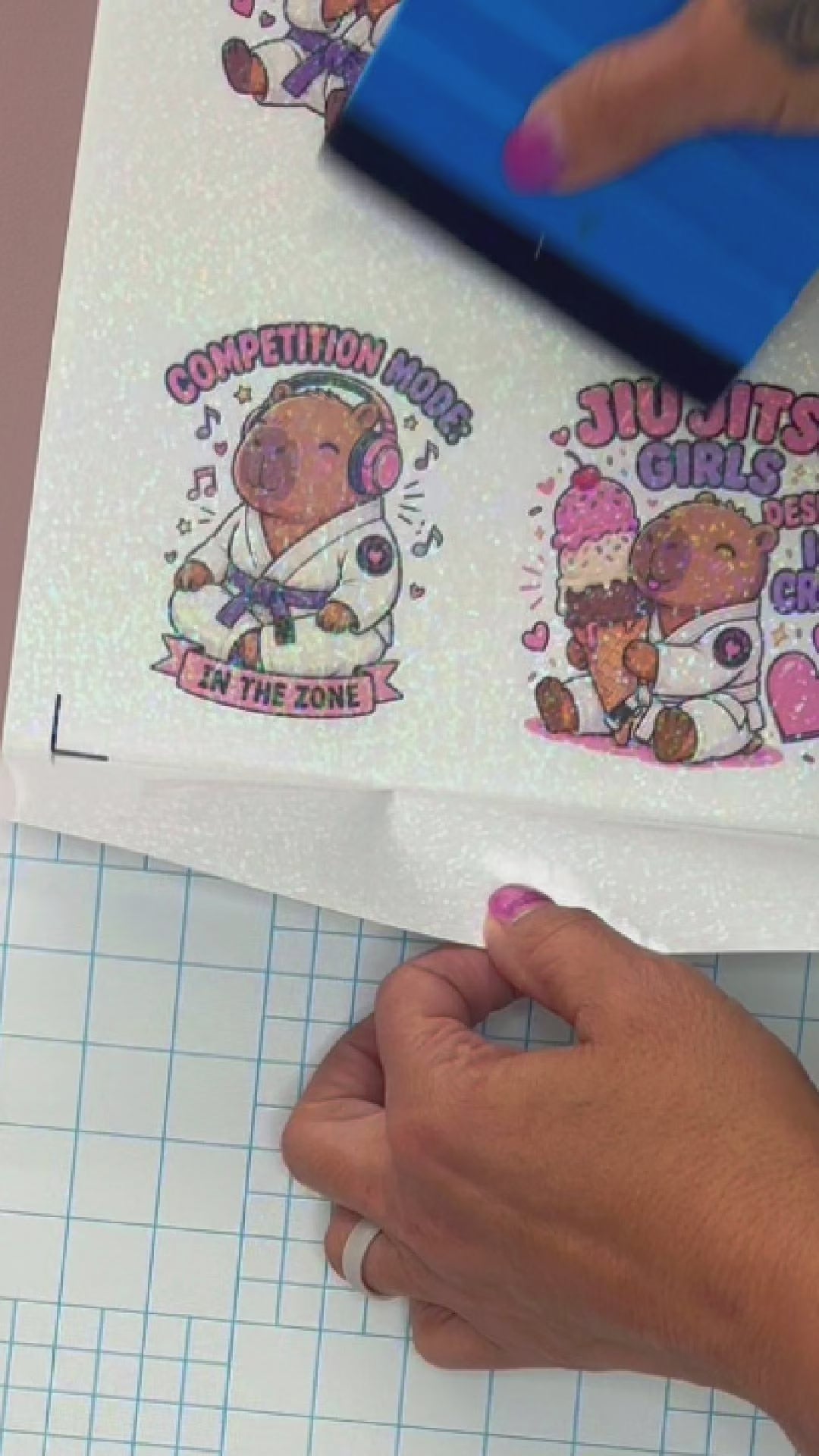 Kawaii Capybara Gi Love Jiu-Jitsu Sticker | Cute Holographic Sticker | Waterproof Vinyl Decal | Personalized Belt Rank |