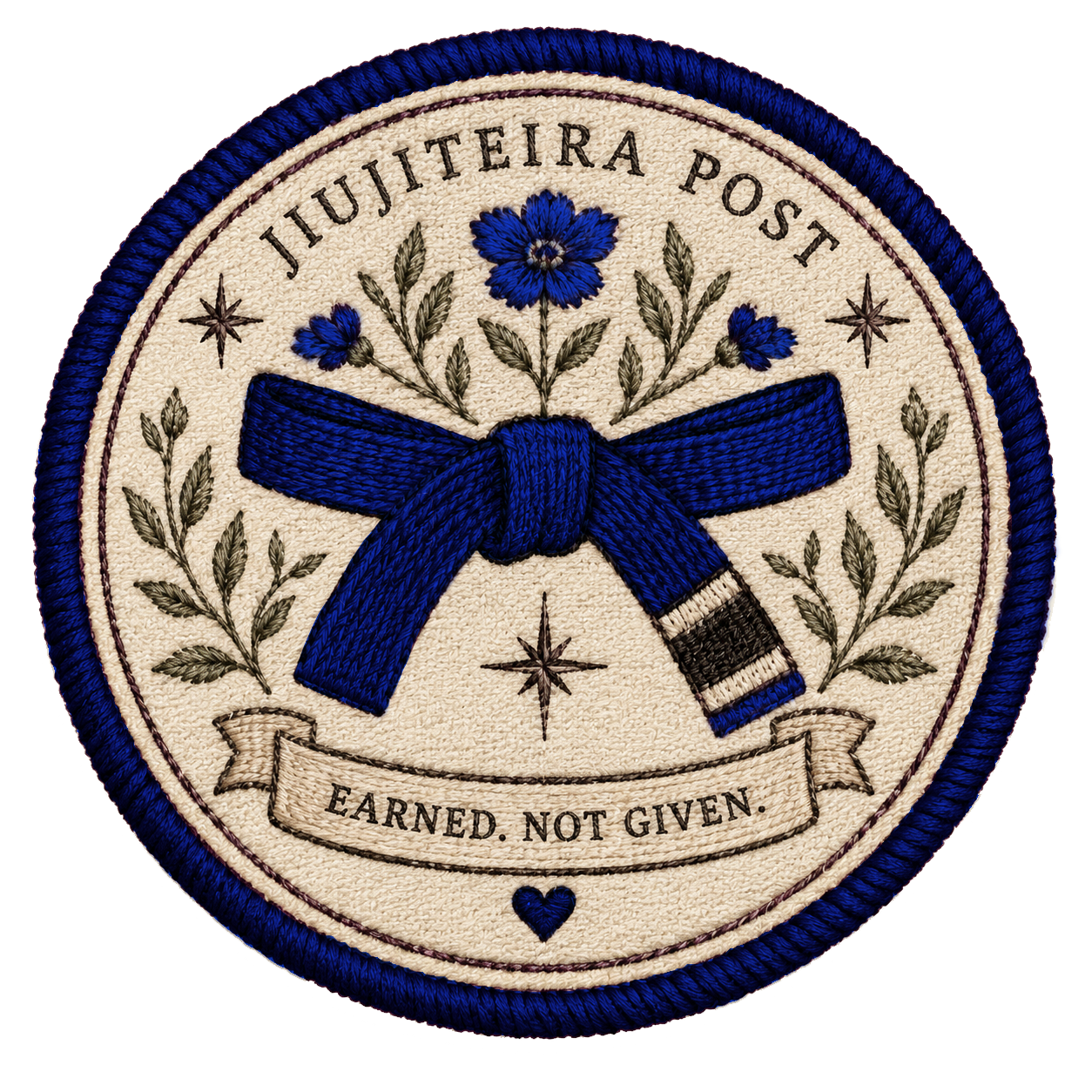 Earned, Not Given BJJ Rank Sticker | Embroidered Jiu-Jitsu Belt Sticker