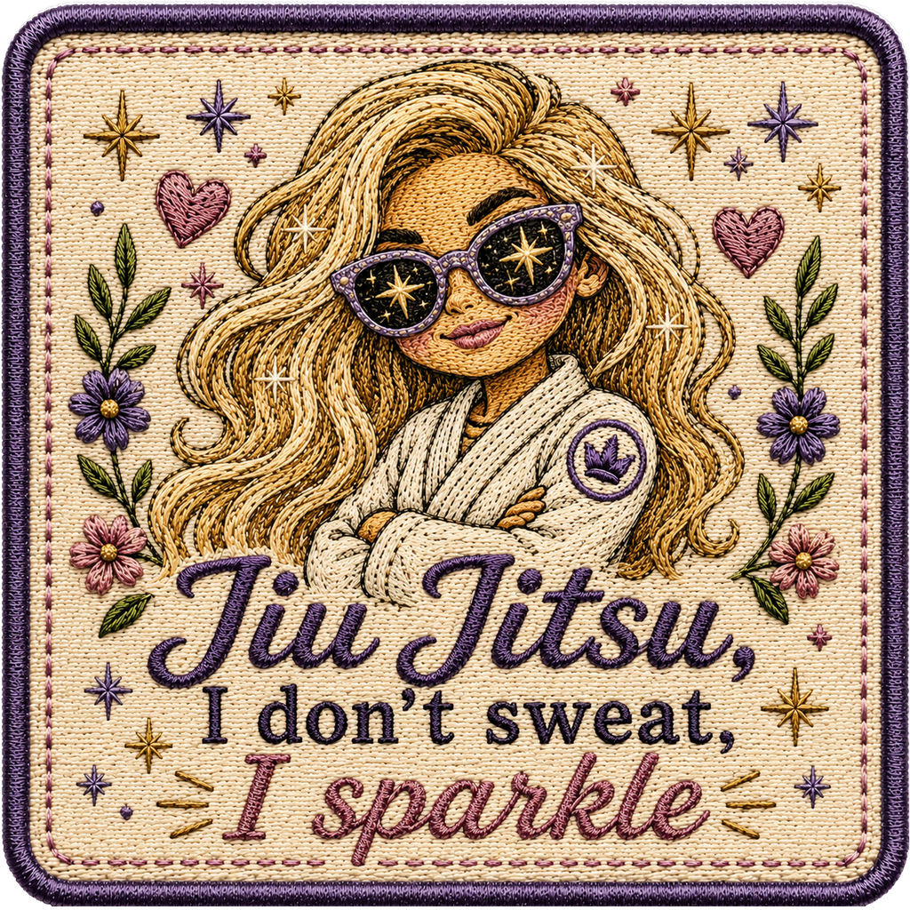 BJJ Women Sticker Pack | Embroidered Style Vinyl Stickers | 5 Cute Jiu-Jitsu Stickers | Waterproof Decals