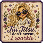 BJJ Women Sticker Pack | Embroidered Style Vinyl Stickers | 5 Cute Jiu-Jitsu Stickers | Waterproof Decals