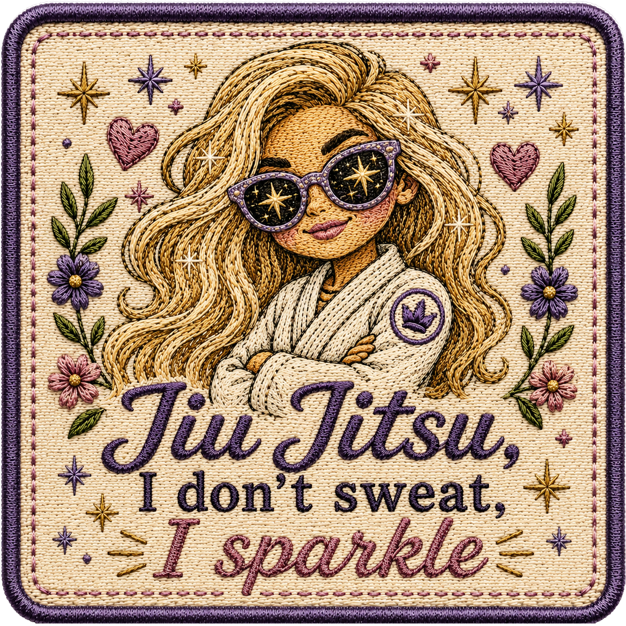 BJJ Women Sticker Pack | Embroidered Style Vinyl Stickers | 5 Cute Jiu-Jitsu Stickers | Waterproof Decals