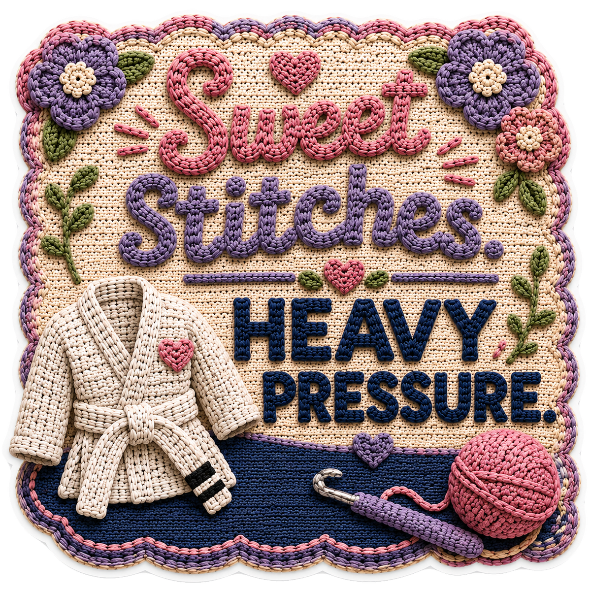 Jiujiteira Crochet Sticker Collection | 13 BJJ Stickers for Women | Jiu-Jitsu Sticker Pack | Crochet Stickers | Grappling Girl Gift