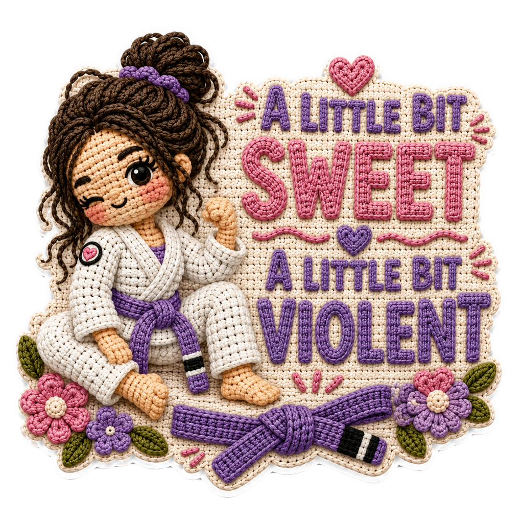 Jiujiteira Crochet Sticker Collection | 13 BJJ Stickers for Women | Jiu-Jitsu Sticker Pack | Crochet Stickers | Grappling Girl Gift