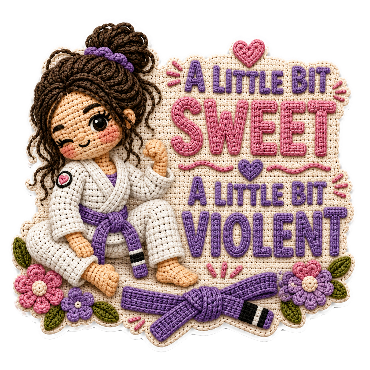 Jiujiteira Crochet Sticker Collection | 13 BJJ Stickers for Women | Jiu-Jitsu Sticker Pack | Crochet Stickers | Grappling Girl Gift